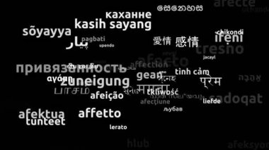 Sevgi Altmış iki Dünya Dilinde Çevrilmiş Sonsuz Döngüsüz 3d Büyüyen Kelimeler Bulutu Maskesi