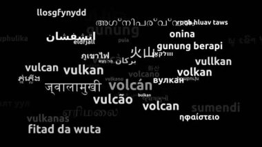 Volkan 55. Dünya Dilinde Çevrildi Sonsuz Döngüsüz 3d Büyüyen Kelimeler Bulutu Maskesi