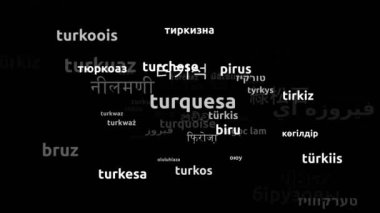 Turkuaz Çevirisi 58. Dünya Dilinde Sonsuz Döngüsüz 3d Büyüyen Kelime Bulutu Maskesi