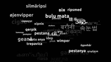 Kirpik 59. Dünya Dilinde Çevrildi Sonsuz Döngüsü 3d Büyüyen Kelimeler Bulutu Maskesi