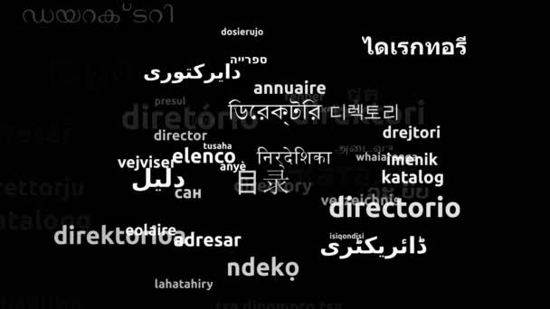 Directory Przetłumacz Komentarz Przetłumaczone Światowych Językach Endless Looping Zooming Wordcloud — Wideo stockowe