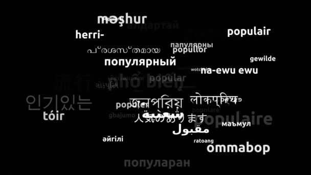 Popular Translated Worldwide Languages Endless Looping Zooming Wordcloud Mask — Stock Video