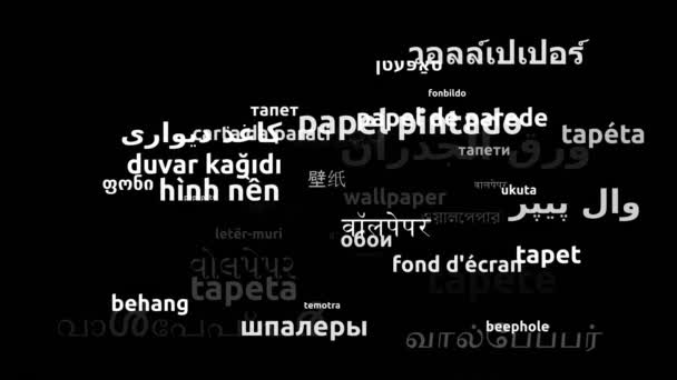 Wallpaper Übersetzt Weltsprachen Endlose Schleife Zoomen Wordcloud Maske — Stockvideo