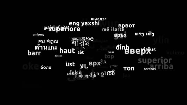 Top Translated Worldwide Languages Endless Looping Zoom Wordcloud Mask — Stock video