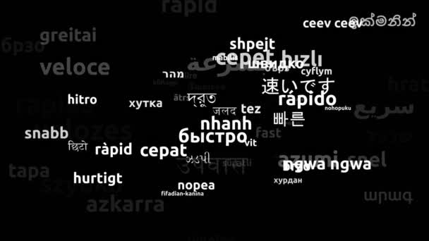 Швидкий Переклад Мовами Світу Нескінченна Петля Збільшення Wordcloud Mask — стокове відео