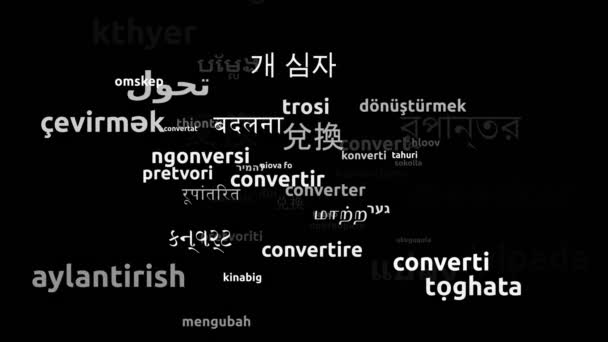 Convertir Traducido Idiomas Mundiales Endless Looping Zoom Wordcloud Mask — Vídeos de Stock