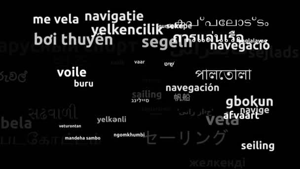 Zeilen Vertaald Wereldwijde Talen Endless Looping Zooming Wordcloud Mask — Stockvideo