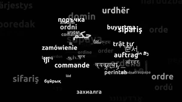 Παραγγελία Μεταφράστηκε Worldwide Languages Endless Looping Zooming Wordcloud Mask — Αρχείο Βίντεο