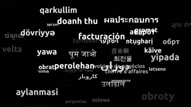 Volumen Negocios Traducido Idiomas Mundiales Endless Looping Zoom Wordcloud Mask — Vídeo de stock