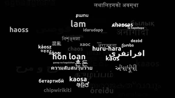 Chaos Translated Worldwide Languages Endless Looping Zooming Wordcloud Mask — 비디오