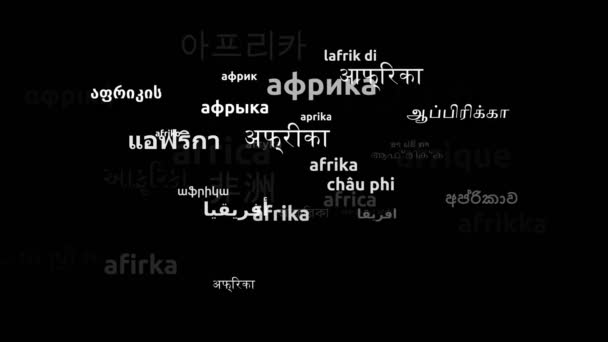 Afrika Oversat Til Sprog Hele Verden Endless Looping Zooming Wordcloud – Stock-video