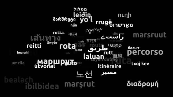 Rota Traduzida Idiomas Todo Mundo Endless Looping Zooming Wordcloud Mask — Vídeo de Stock