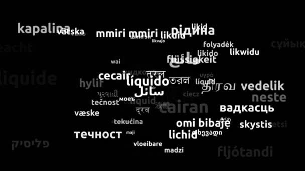 Liquid Translated Worldwide Languages Endless Looping Zooming Wordcloud Mask — Stock video