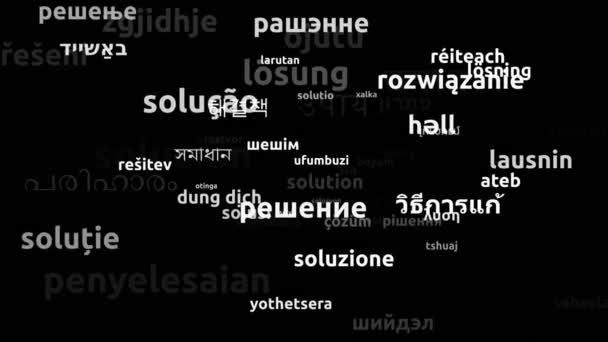 Solução Traduzida Idiomas Todo Mundo Endless Looping Zooming Wordcloud Mask — Vídeo de Stock