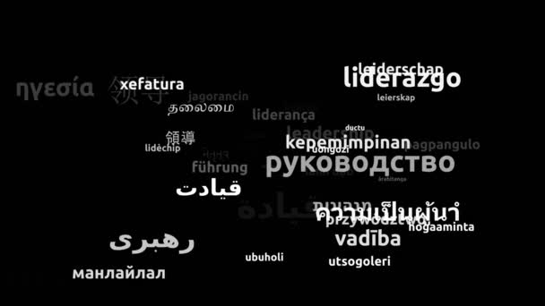 Liderança Traduzida Worldwide Languages Endless Looping Zooming Wordcloud Mask — Vídeo de Stock