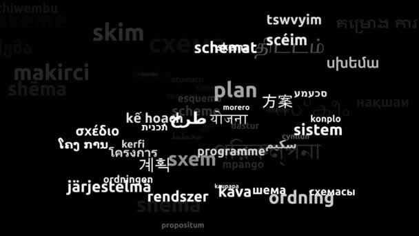 Esquema Traducido Idiomas Mundiales Endless Looping Ampliación Máscara Wordcloud — Vídeos de Stock