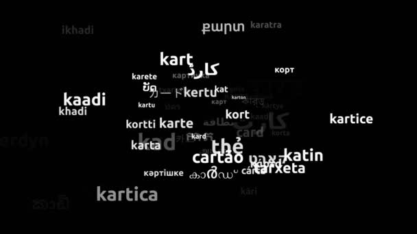 Scheda Tradotta Lingue Tutto Mondo Looping Infinito Zoom Wordcloud Mask — Video Stock