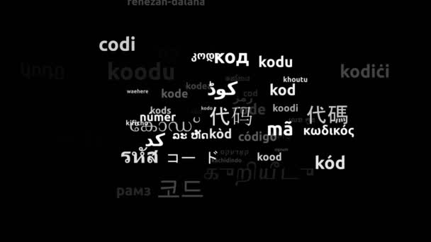 Κώδικας Μεταφρασμένος Worldwide Languages Endless Looping Zooming Wordcloud Mask — Αρχείο Βίντεο