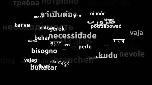 Need Translated Worldwide Languages Endless Looping Zooming Wordcloud Mask — Stockvideo