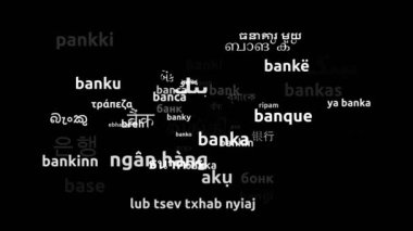 Banka 55 'e Çevrildi Dünya çapında Diller Sonsuz Döngüleme 3d Büyüyen Söz Bulutu Maskesi