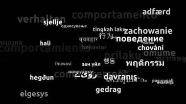 53. Dünya Dilinde Çevrilen Davranış Sonsuz Döngüsü 3d Büyütme Kelime Bulutu Maskesi