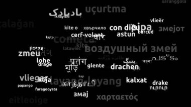 Uçurtma 67 Dünya Dilinde Çevrildi Sonsuz Döngüsüz Döngü 3d Büyüyen Kelime Bulutu Maskesi