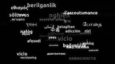 Bağımlılık 50 Dünya Dilinde Çevrildi Sonsuz Döngüsü 3d Büyütme Kelime Bulutu Maskesi
