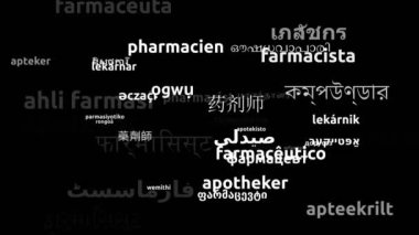 43. Dünya Dilinde Çevrilen Eczacı Sonsuz Döngüsüz 3d Büyüyen Kelimeler Bulutu Maskesi