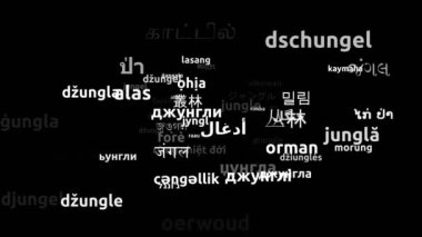 Orman Altmış Dünya Dilinde Çevrildi Sonsuz Döngüsüz Döngüleme 3d Büyütme Kelime Bulutu Maskesi