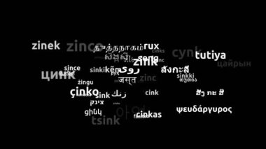 Çinko Dünya Çapındaki 54 Dilde Çevrildi Sonsuz Döngüsüz 3d Büyüyen Kelime Bulutu Maskesi