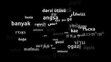 Kaz tüyü 67 Dünya Dilinde Çevrildi Sonsuz Döngüsüz Döngülü 3d Büyüyen Kelimeler Bulutu