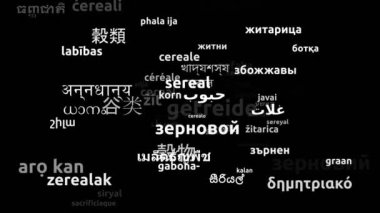 Mısır gevreği 64 Dünya Dilinde Çevrildi Sonsuz Döngüsüz 3d Büyüyen Kelime Bulutu Maskesi