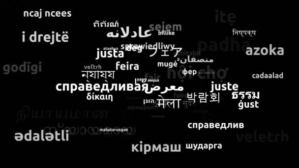 Fair Translated Worldwide Languages Endless Looping Zoom Wordcloud Mask — Stock video