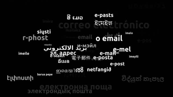 Email Fordítás Világszerte Nyelvek Végtelen Hurok Zoom Wordcloud Maszk — Stock videók