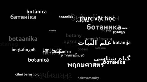 Botánica Traducido Idiomas Mundiales Endless Looping Ampliación Máscara Wordcloud — Vídeo de stock