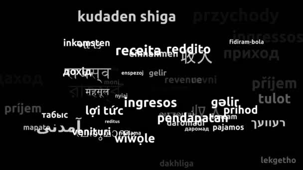 Έσοδα Μεταφρασμένα Worldwide Languages Endless Looping Zooming Wordcloud Mask — Αρχείο Βίντεο