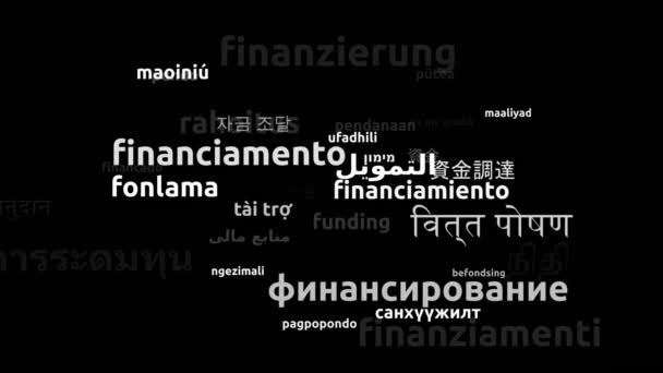 Finanziamento Tradotto Lingue Tutto Mondo Endless Looping Zoom Wordcloud Mask — Video Stock