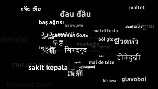 Mal Tête Traduit Langues Dans Monde Entier Boucle Sans Fin — Video