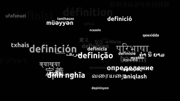 Definição Traduzido Worldwide Languages Endless Looping Zooming Wordcloud Mask — Vídeo de Stock