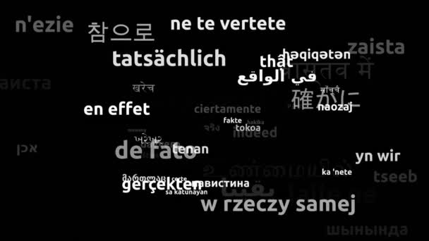 Действительно Переведено Языках Мира Бесконечный Цикл Увеличение Маски Wordcloud — стоковое видео
