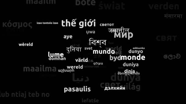 World Translated Worldwide Languages Endless Looping Zooming Wordcloud Mask — Videoclip de stoc