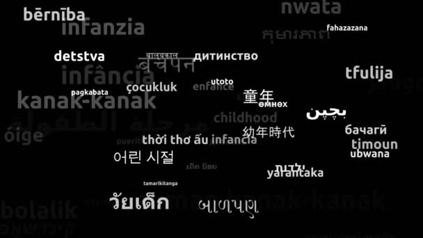 Enfance Traduit Langues Dans Monde Entier Boucle Sans Fin Zoom — Video