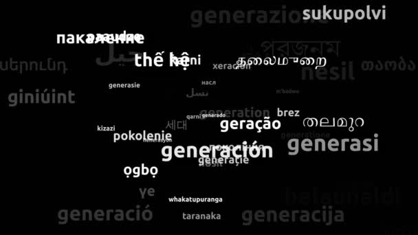 Generatie Vertaald Wereldwijd Talen Endless Looping Zooming Wordcloud Mask — Stockvideo