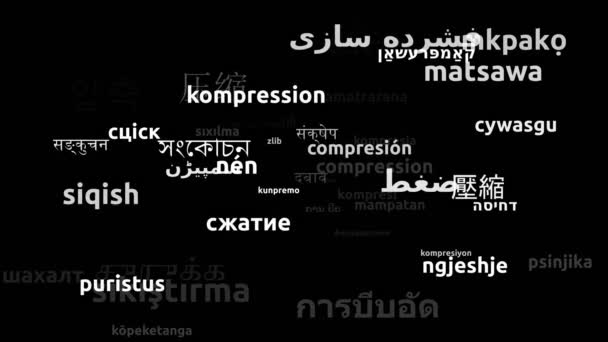 Compresión Traducida Idiomas Mundiales Endless Looping Zoom Wordcloud Mask — Vídeos de Stock