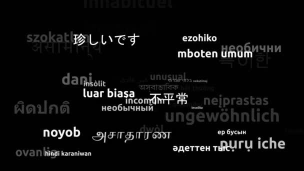 Inusual Traducido Idiomas Mundiales Endless Looping Zooming Wordcloud Mask — Vídeo de stock