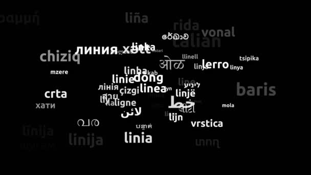 Line Przetłumacz Komentarz Przetłumaczone Języków Angielski Endless Looping Zooming Wordcloud — Wideo stockowe