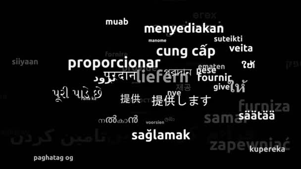 Fornire Tradotto Lingue Tutto Mondo Endless Looping Zoom Wordcloud Mask — Video Stock
