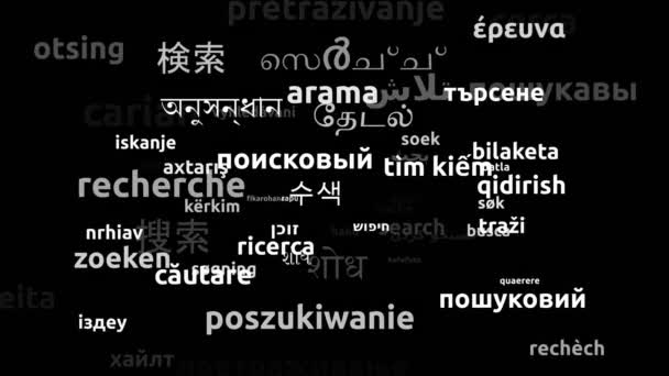 Search Translated Worldwide Languages Endless Looping Zoom Wordcloud Mask — Stock video