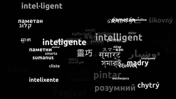 Smart Translated Worldwide Languages Endless Looping Zooming Wordcloud Mask — Vídeo de Stock