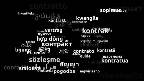 Contrato Traducido Idiomas Mundiales Endless Looping Zoom Wordcloud Mask — Vídeos de Stock